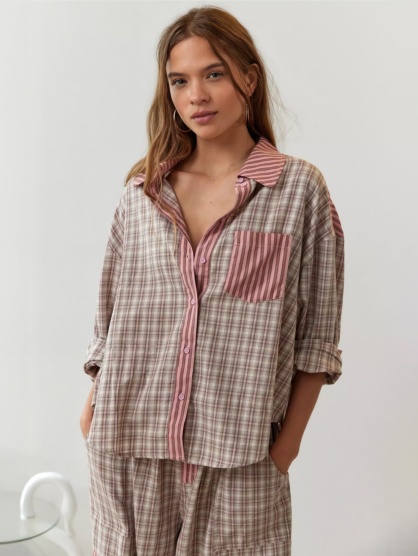 Ava 2-Piece Women's Loungewear Set – Plaid Pajamas