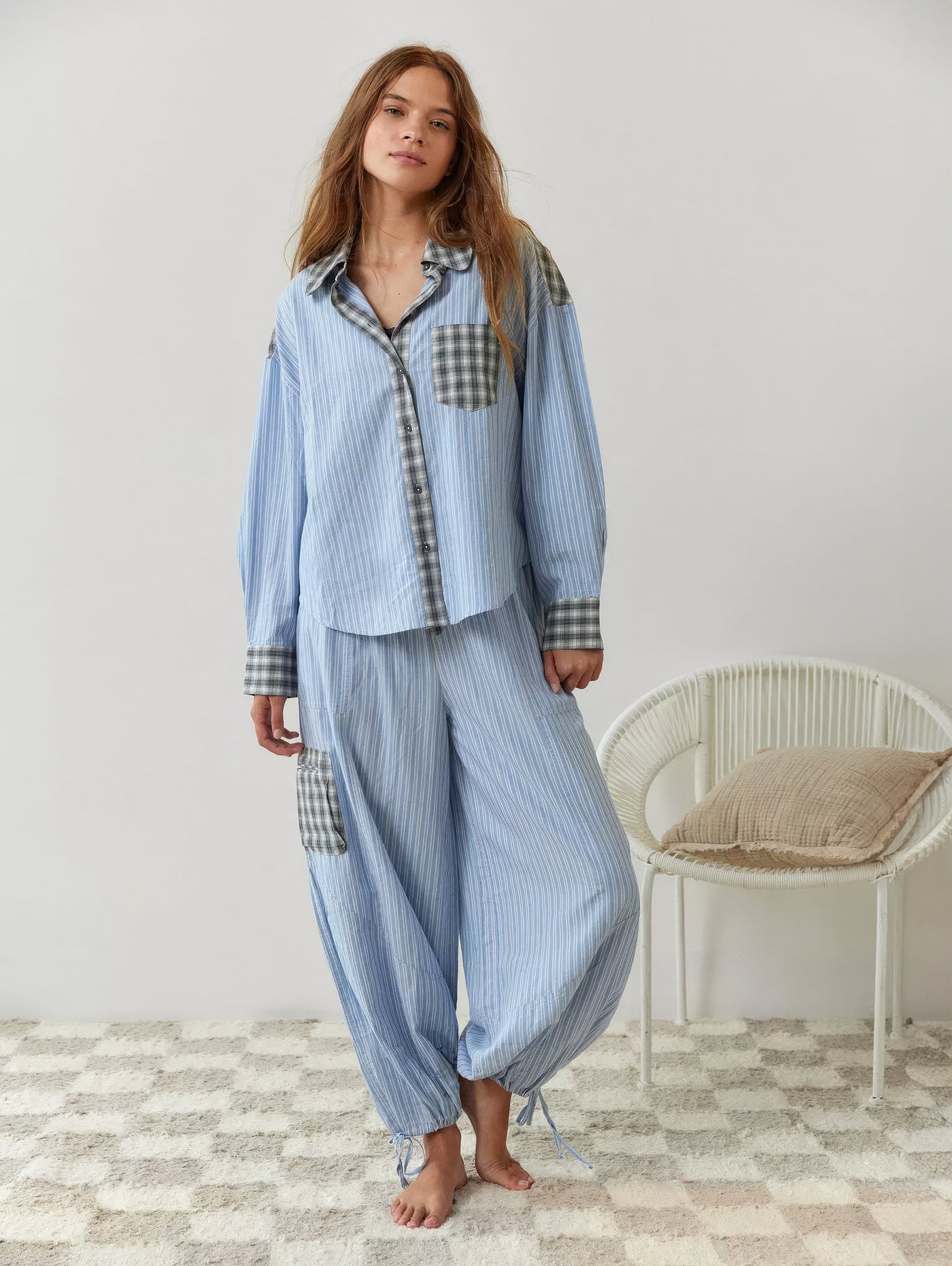 Ava 2-Piece Women's Loungewear Set – Plaid Pajamas