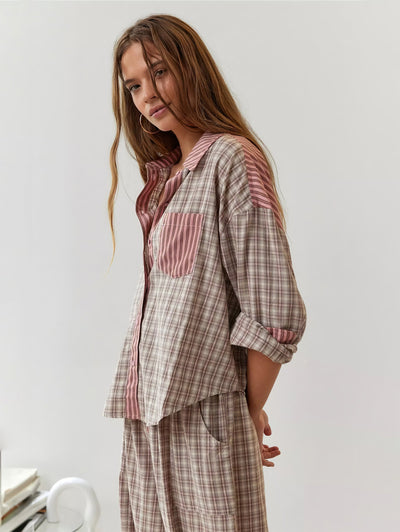 Ava 2-Piece Women's Loungewear Set – Plaid Pajamas