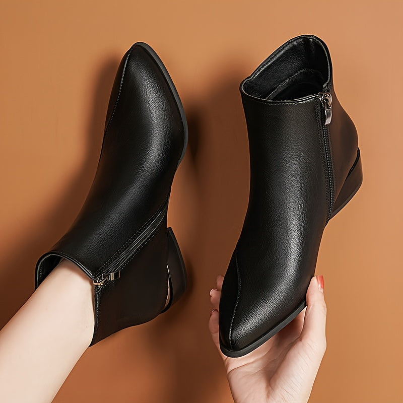 Ava | Ankle Boots with Heel and Zipper Closure