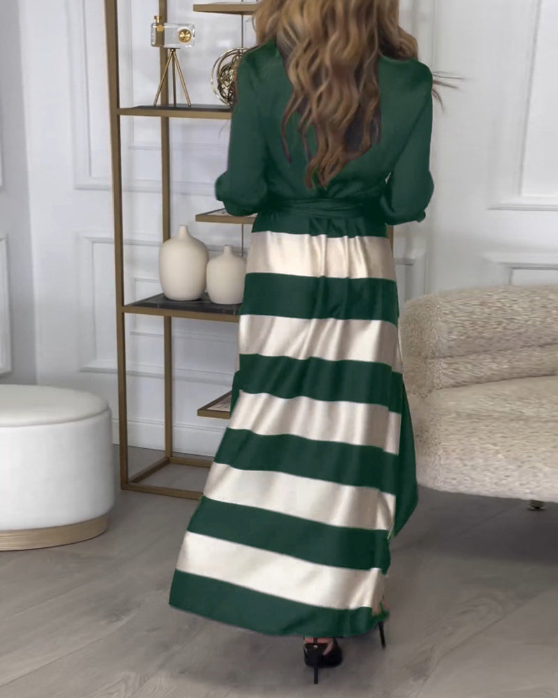 Nancy™ Striped Elegant Dress