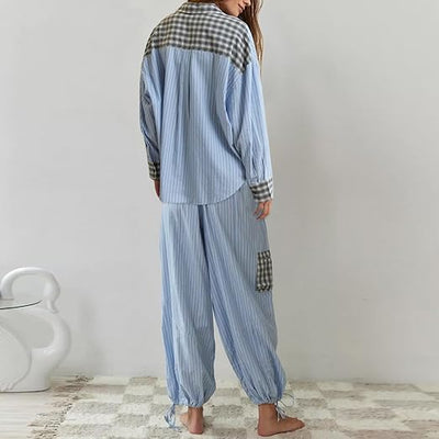 Ava 2-Piece Women's Loungewear Set – Plaid Pajamas