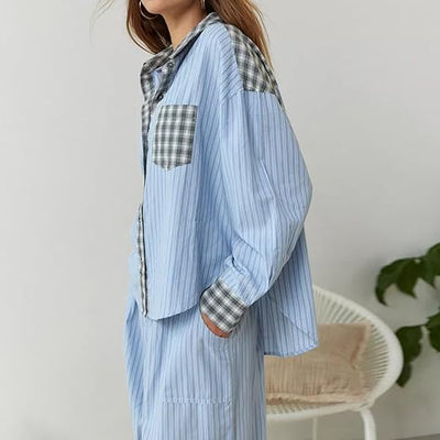 Ava 2-Piece Women's Loungewear Set – Plaid Pajamas