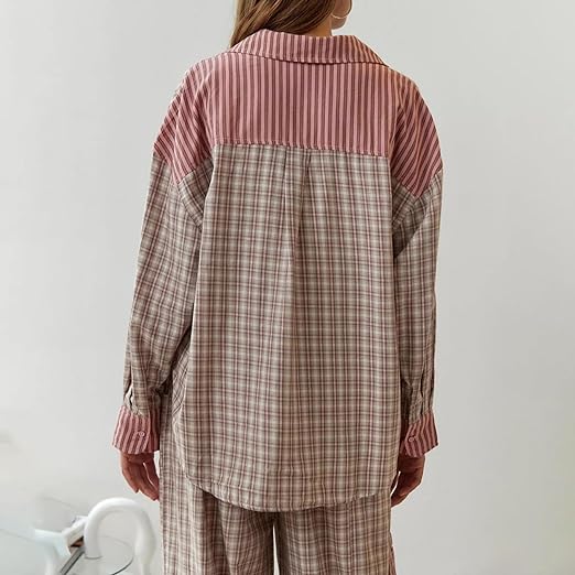 Ava 2-Piece Women's Loungewear Set – Plaid Pajamas