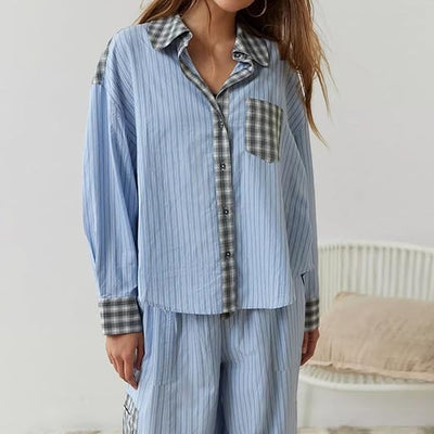 Ava 2-Piece Women's Loungewear Set – Plaid Pajamas