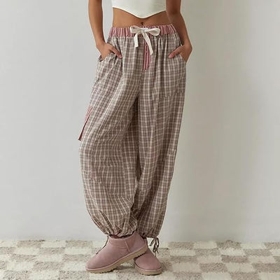 Ava 2-Piece Women's Loungewear Set – Plaid Pajamas