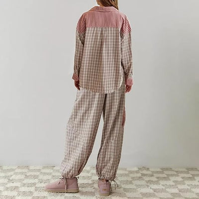 Ava 2-Piece Women's Loungewear Set – Plaid Pajamas