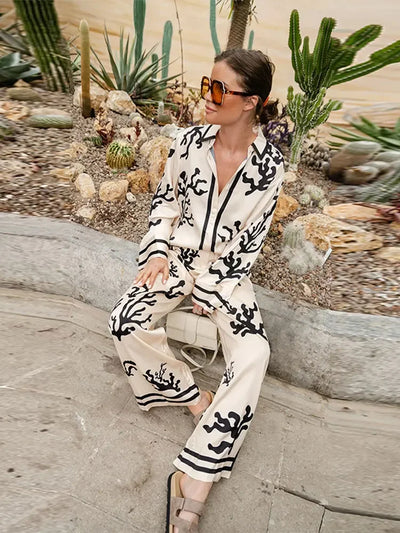 Aurora – Chic Printed Suit for Effortless Elegance