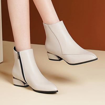 Ava | Ankle Boots with Heel and Zipper Closure