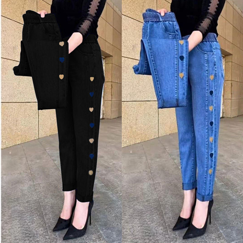 Evelyn™ Heart-Embroidered Jeans